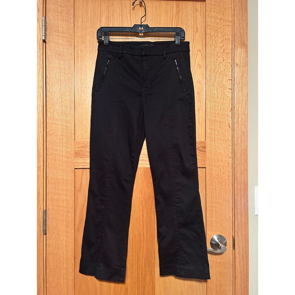 Level 99 Women's Black Seamed Flare Stretch Pants Zip Pockets Size 29